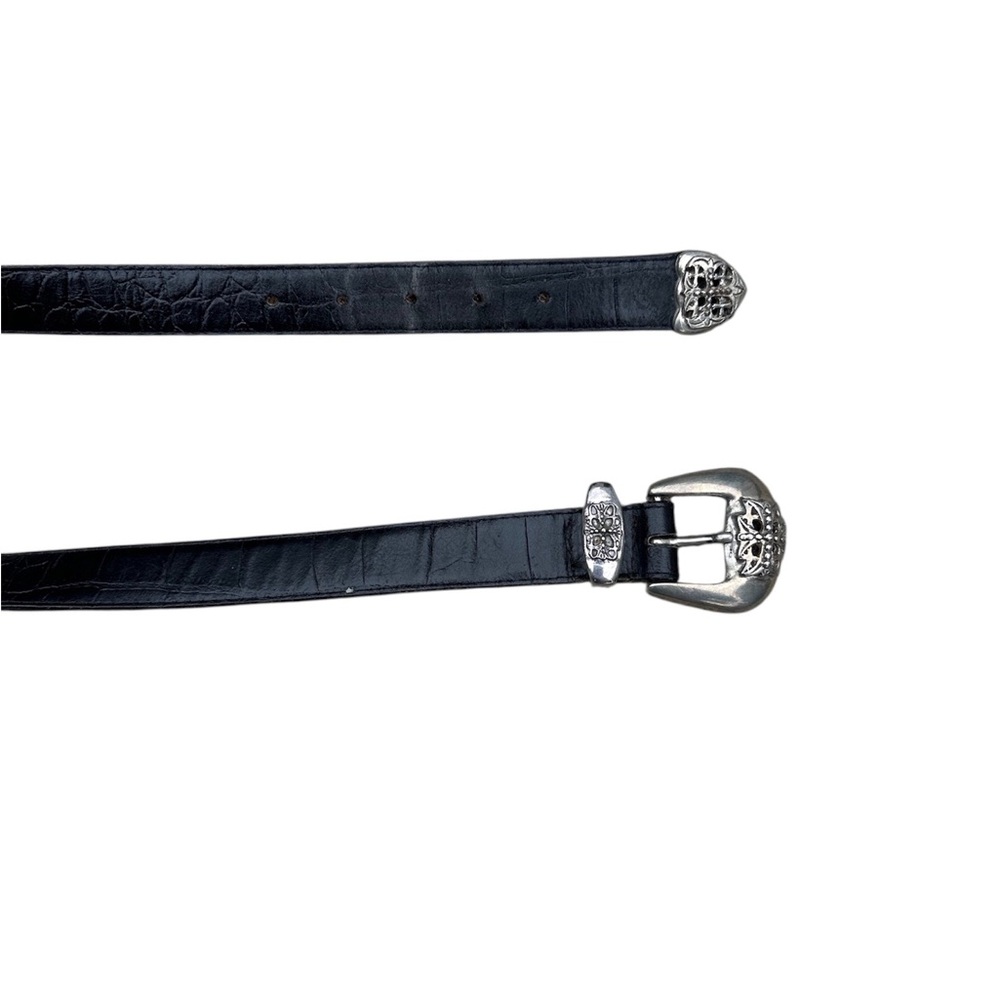 Vintage Black Leather Western Belt